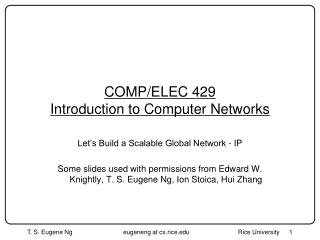 COMP/ELEC 429 Introduction to Computer Networks