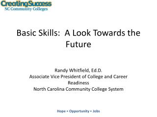 Basic Skills: A Look Towards the Future