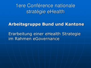 1ere Conférence nationale stratégie eHealth