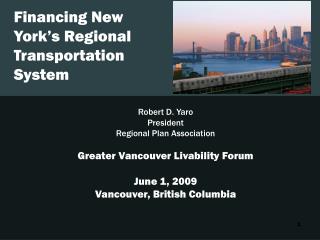 Financing New York’s Regional Transportation System