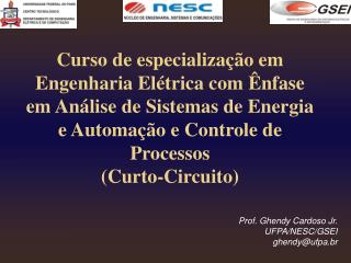 Prof. Ghendy Cardoso Jr. UFPA/NESC/GSEI ghendy@ufpa.br