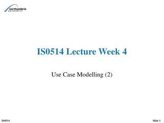 IS0514 Lecture Week 4