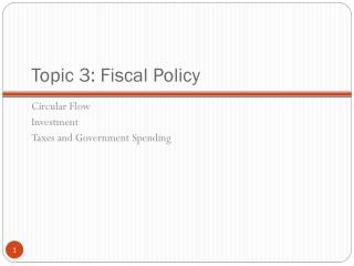 Topic 3: Fiscal Policy