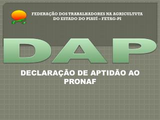 DECLARAÇÃO DE APTIDÃO AO PRONAF