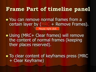 Frame Part of timeline panel