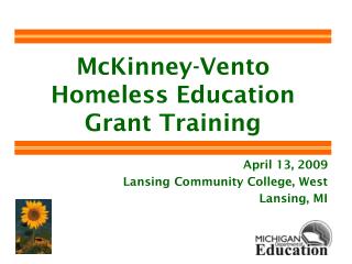 McKinney-Vento Homeless Education Grant Training