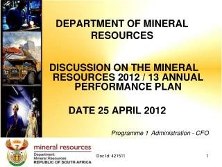 DEPARTMENT OF MINERAL RESOURCES