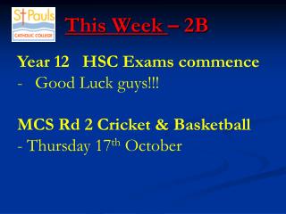 This Week – 2B