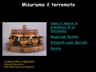 Misuriamo il terremoto