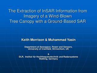 Keith Morrison &amp; Muhammad Yasin