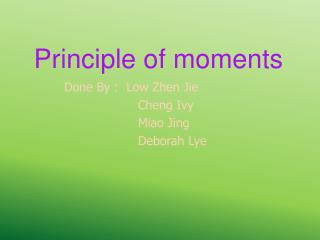 Principle of moments