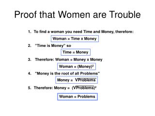 Proof that Women are Trouble