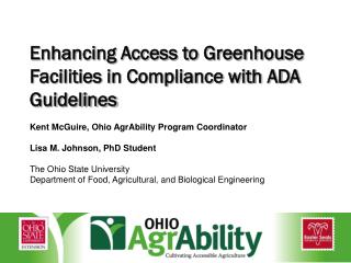 Enhancing Access to Greenhouse Facilities in Compliance with ADA Guidelines