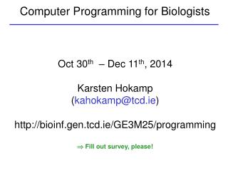 Computer Programming for Biologists