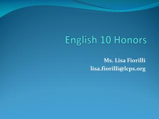 English 10 Honors