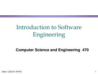 Introduction to Software Engineering