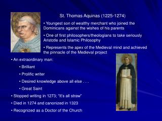 St. Thomas Aquinas (1225-1274)