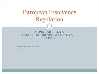 European Insolvency Regulation