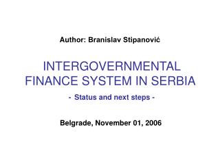 Belgrade, November 01, 2006