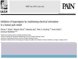 Elektrik Stimülasyonu ile Hiperaljezinin Giderilmesi