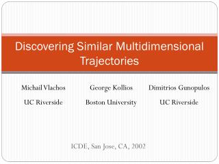 Discovering Similar Multidimensional Trajectories