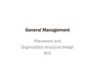 General Management