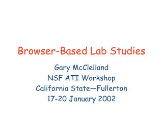 Browser-Based Lab Studies