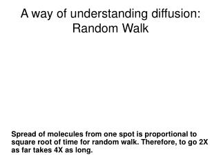 A way of understanding diffusion: Random Walk