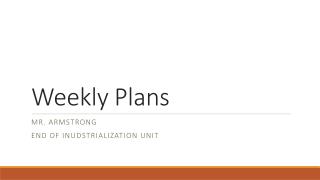 Weekly Plans