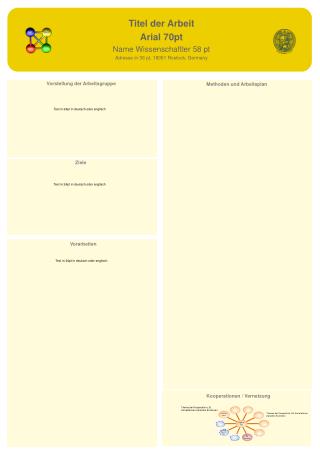 Titel der Arbeit Arial 70pt Name Wissenschaftler 58 pt Adresse in 36 pt , 18051 Rostock, Germany