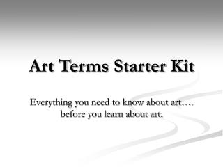 Art Terms Starter Kit
