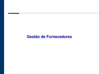 Gestão de Fornecedores