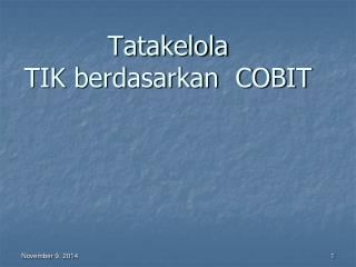 Tatakelola TIK berdasarkan COBIT