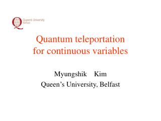 Quantum teleportation for continuous variables