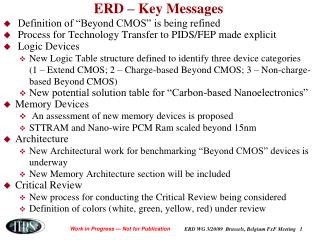 ERD – Key Messages