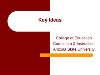Key Ideas