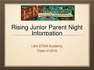 Rising Junior Parent Night Information