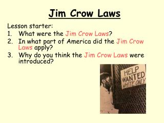 Jim Crow Laws