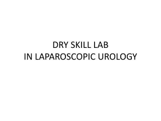 DRY SKILL LAB IN LAPAROSCOPIC UROLOGY