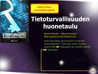 Tietoturvallisuuden huonetaulu