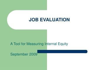 JOB EVALUATION