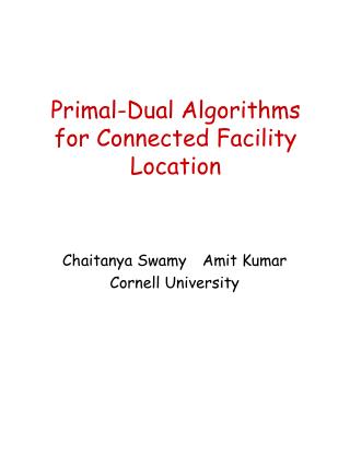 Primal-Dual Algorithms for Connected Facility Location