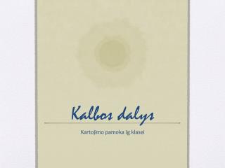 Kalbos dalys