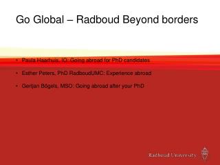 Go Global – Radboud Beyond borders