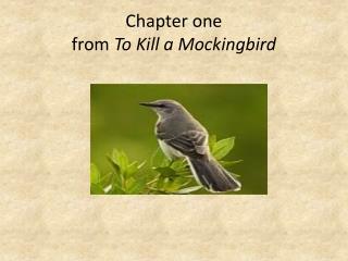 Chapter one from To Kill a Mockingbird