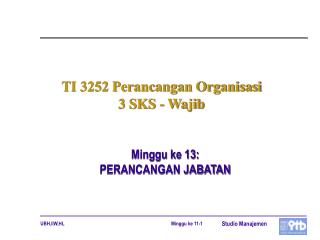 TI 3252 Perancangan Organisasi 3 SKS - Wajib