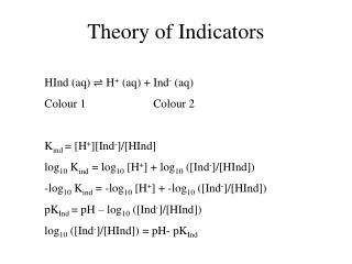 Theory of Indicators