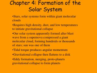 Chapter 4: Formation of the Solar System