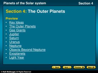 Section 4: The Outer Planets