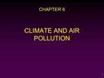 CLIMATE AND AIR POLLUTION